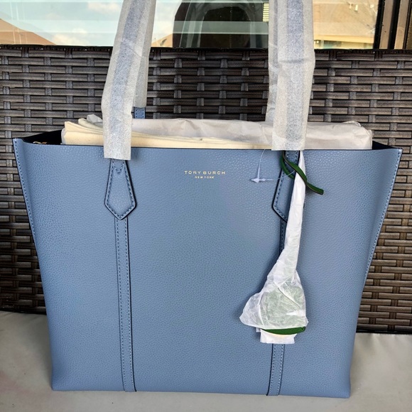 tory burch perry tote blue yonder
